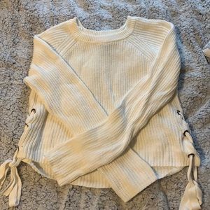 White tie side sweater